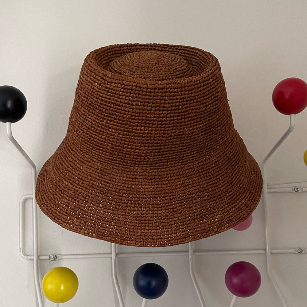 Janessa Leone Felix straw hat, size Large, Chestnut